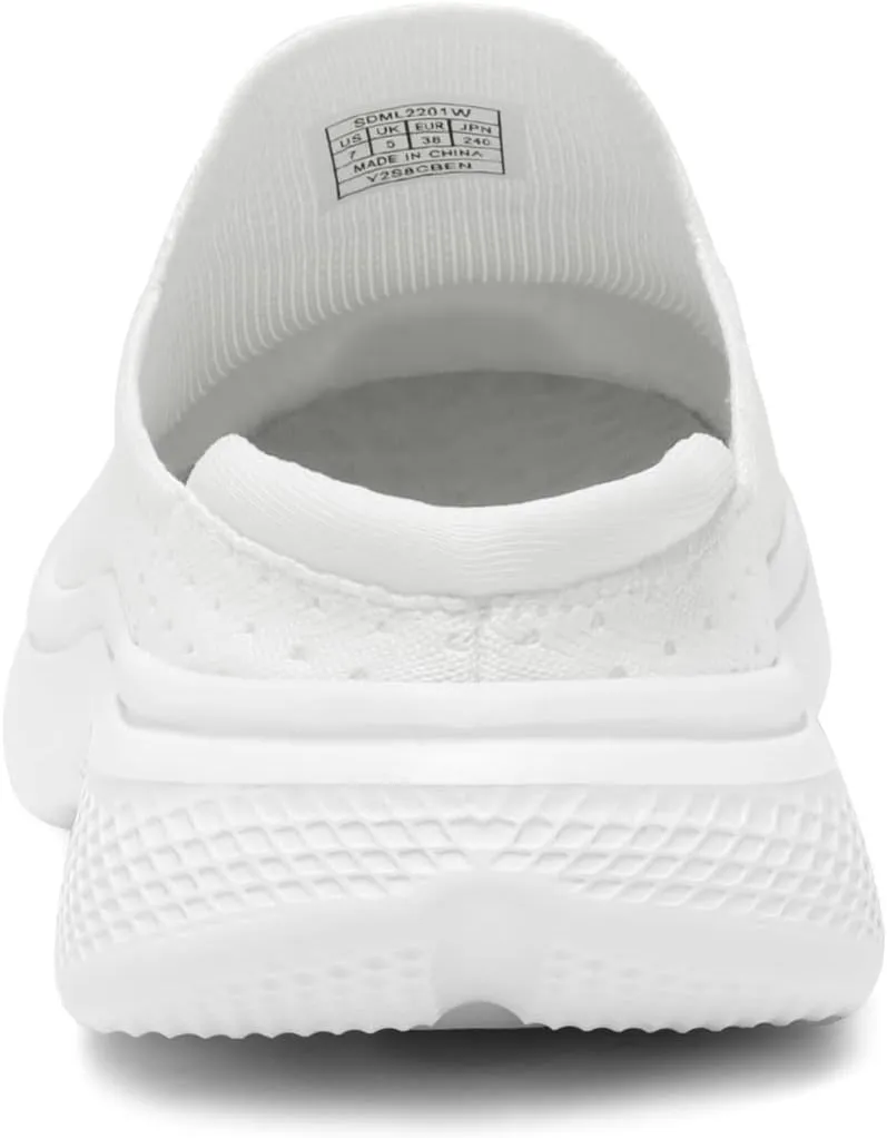 DREAM PAIRS Mules for Women Shoes Slip on Sneakers Knit Flats Lightweight Breathable Comfortable Walking Shoes