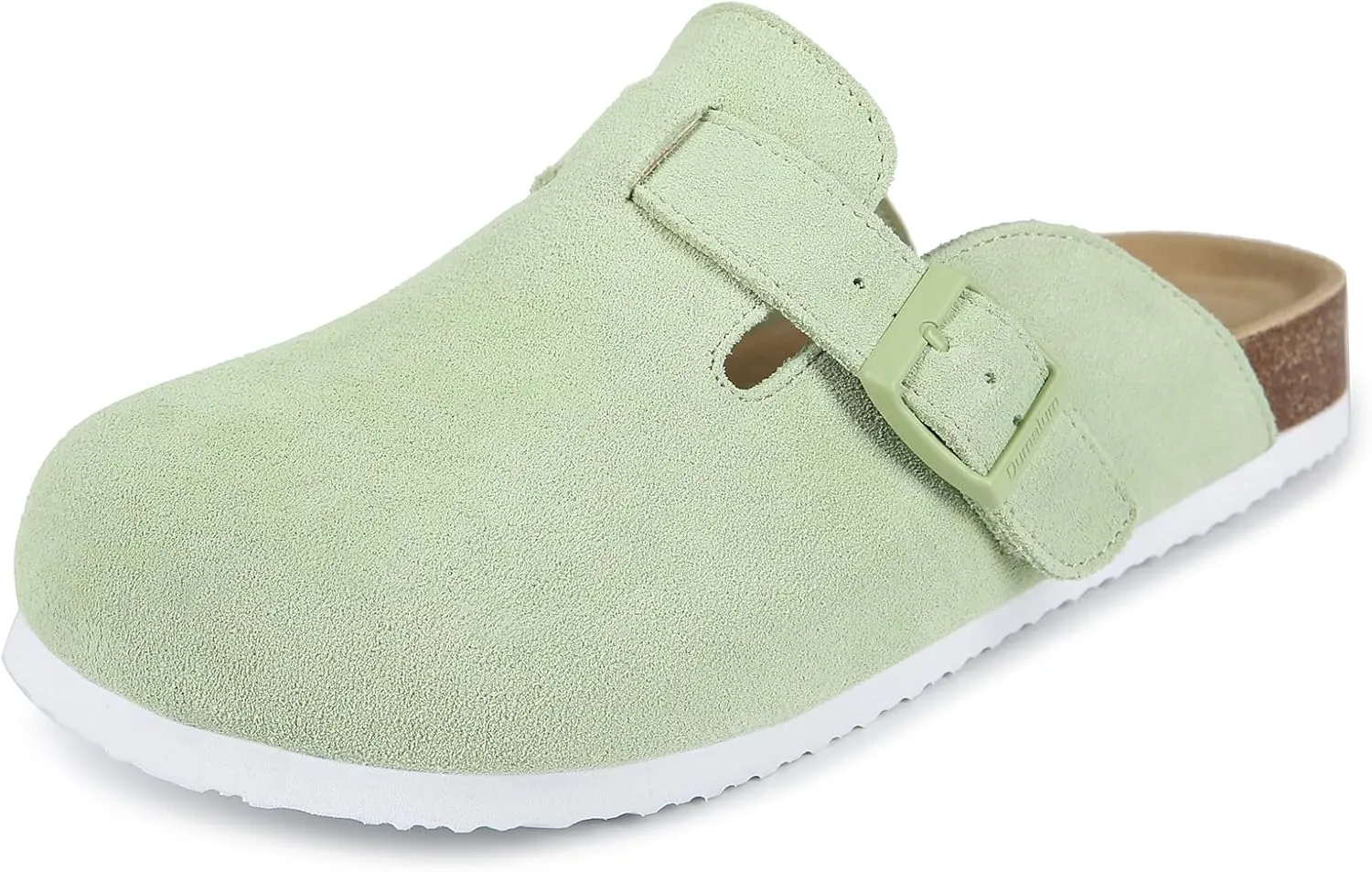 Dumalum Women's Suede Clog Leather Mules Arch Support Potato Shoes with Comfort Cork Footbed - Clogs for Women Men Unisex Antislip Slippers Sandals