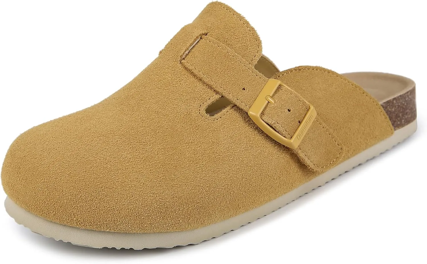 Dumalum Women's Suede Clog Leather Mules Arch Support Potato Shoes with Comfort Cork Footbed - Clogs for Women Men Unisex Antislip Slippers Sandals