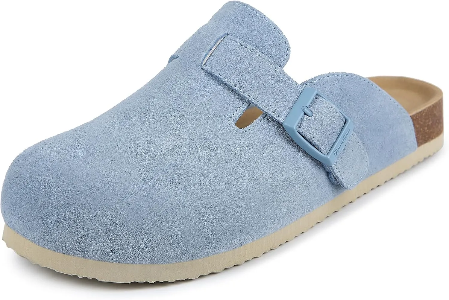 Dumalum Women's Suede Clog Leather Mules Arch Support Potato Shoes with Comfort Cork Footbed - Clogs for Women Men Unisex Antislip Slippers Sandals