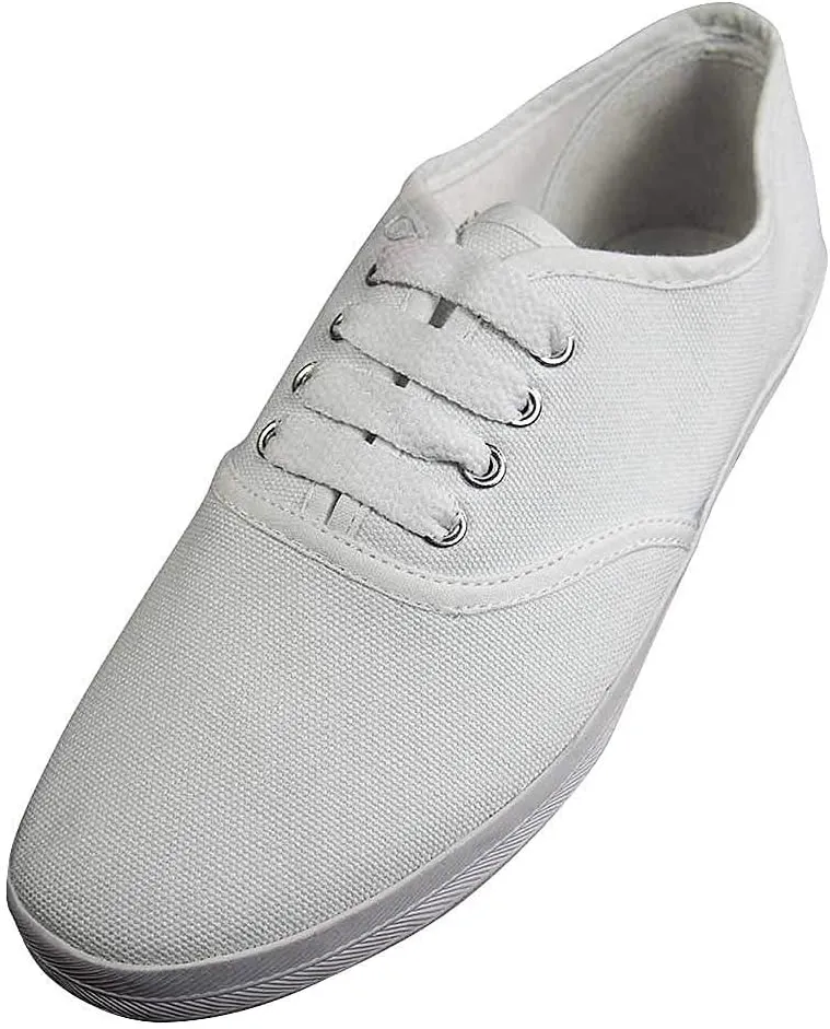 Easy USA - Womens Canvas Lace Up Shoe with Padded Insole