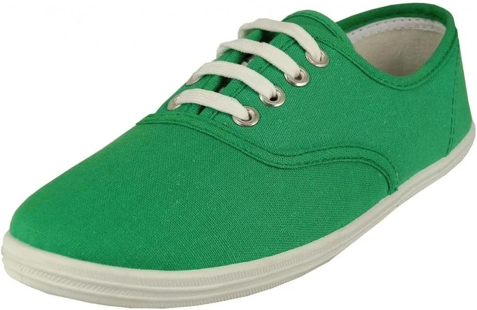 Easy USA - Womens Canvas Lace Up Shoe with Padded Insole