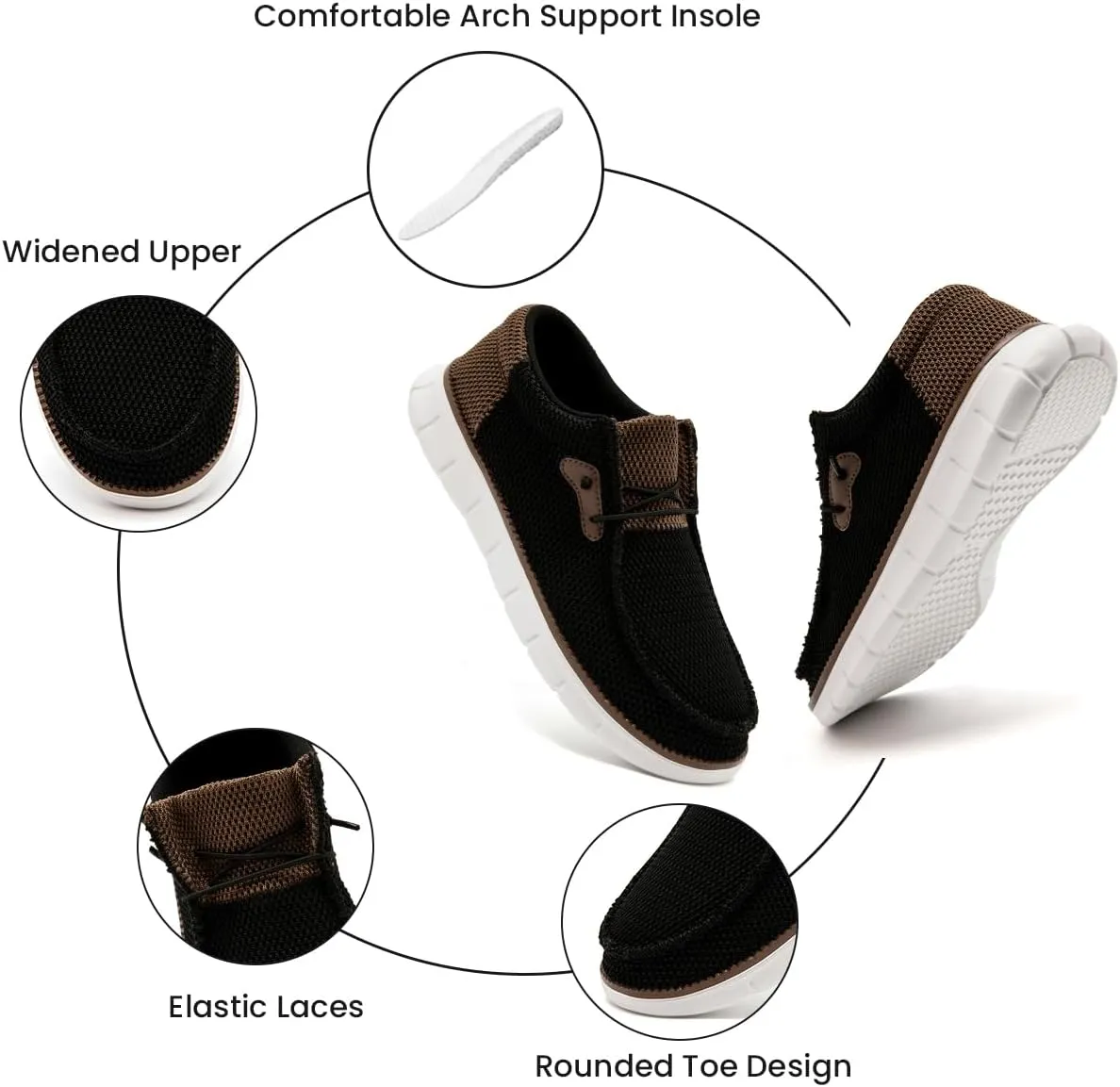 EGMPDA Mens Slip on Loafers - Walking, Gym, Driving & Casual Office Shoes - Lightweight & Comfortable