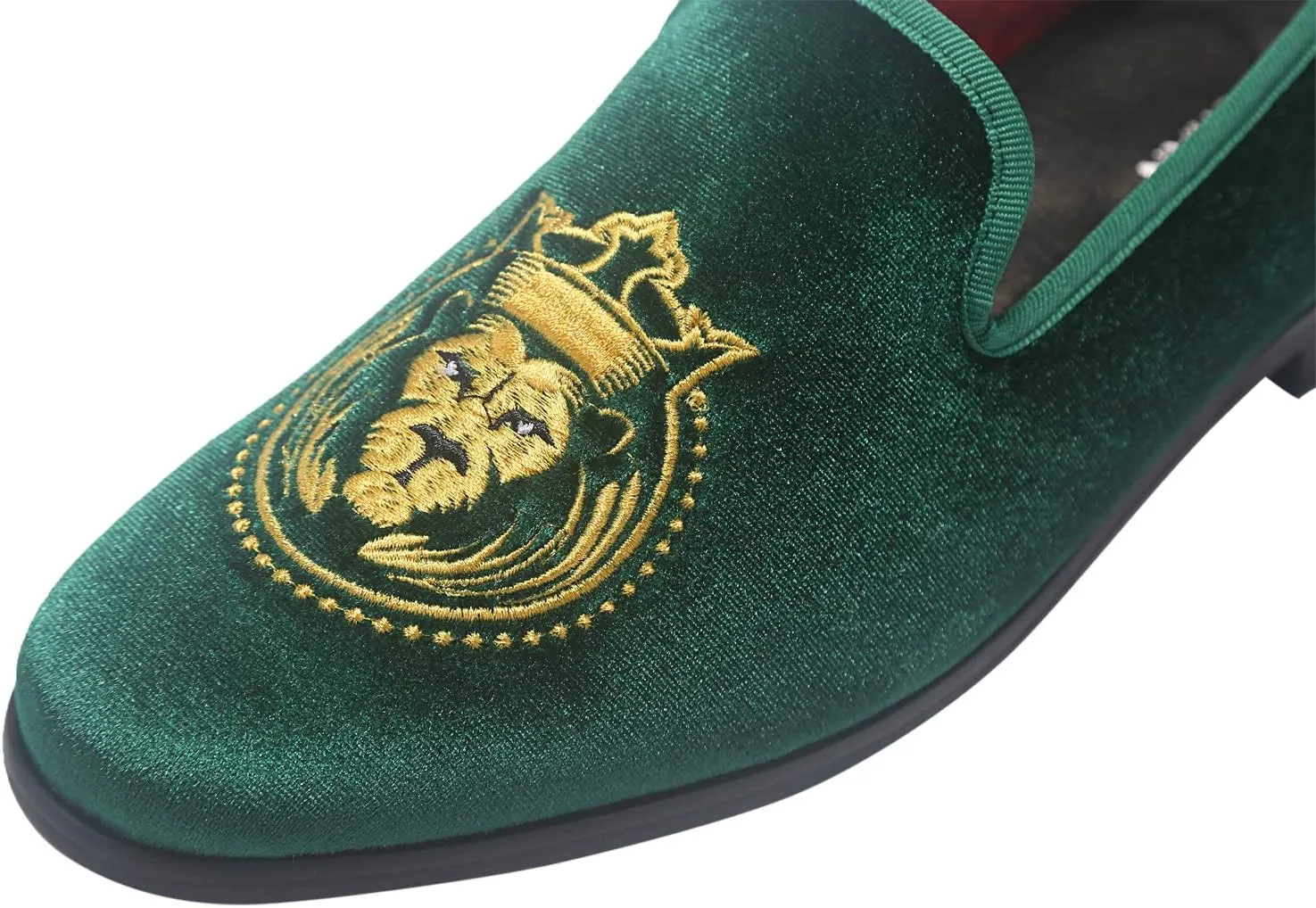 ELANROMAN Loafers for Men Velvet Shoes of Fashion Embroidered 1.0 and 2.0 Party Wedding Prom Shoes