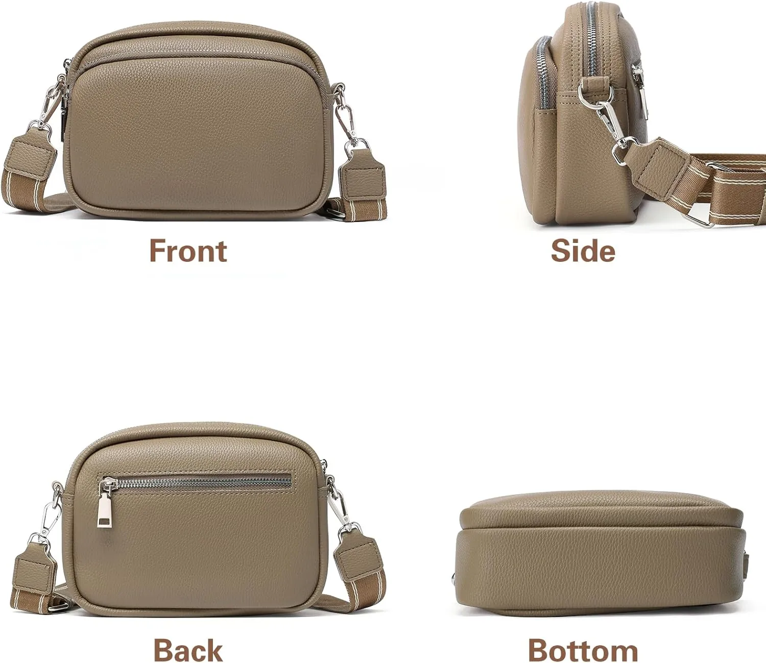FALAN MULE Small Crossbody Bag for Women Trendy Design Genuine Leather Shoulder Handbags with Adjustable Strap