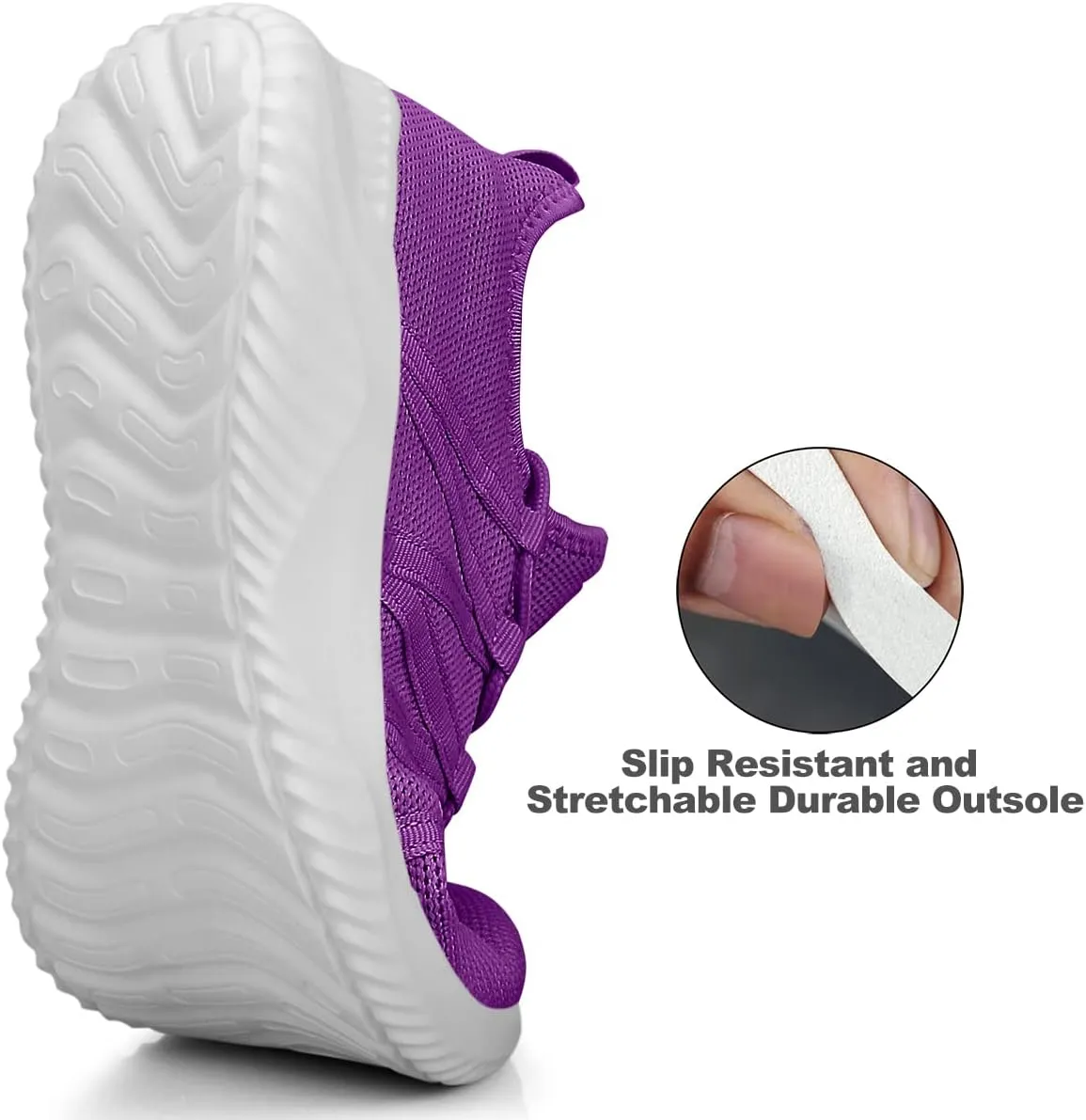 Feethit Womens Slip On Running Shoes Non Slip Walking Shoes Lightweight Gym Workout Shoes Breathable Fashion Sneakers