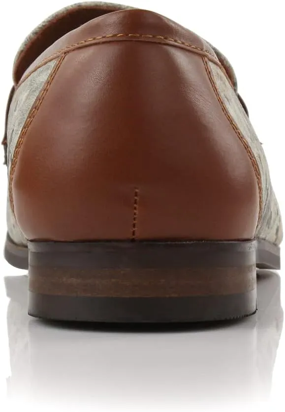 Ferro Aldo Demitri MFA19683 Classic Moc-Toe Penny Loafers with Decorative Buckle