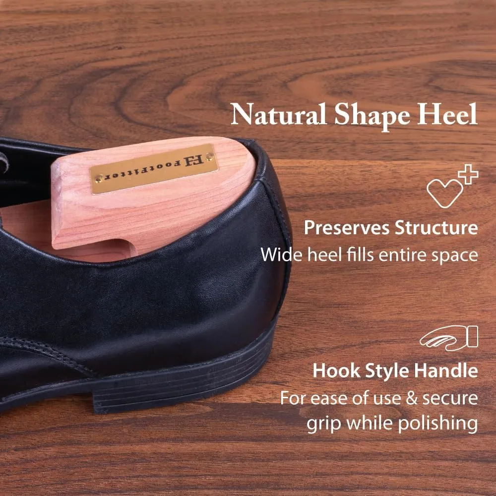 FootFitter Shoe Trees for Men & Women, Wide Heel Split Toe, Aromatic Cedar Boot & Shoe Shaper - USA Grown Cedar Wood