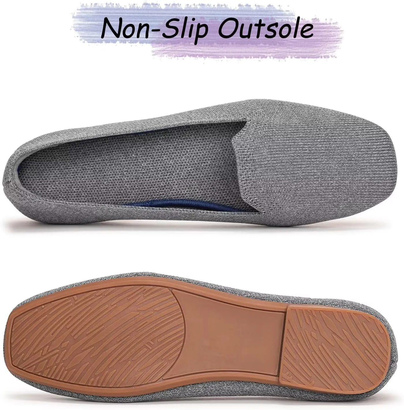 Frank Mully Women's Loafer Flats Square Toe Comfortable Office Work Shoes, Cute Penny Loafer Slip On Walking Driving Shoes