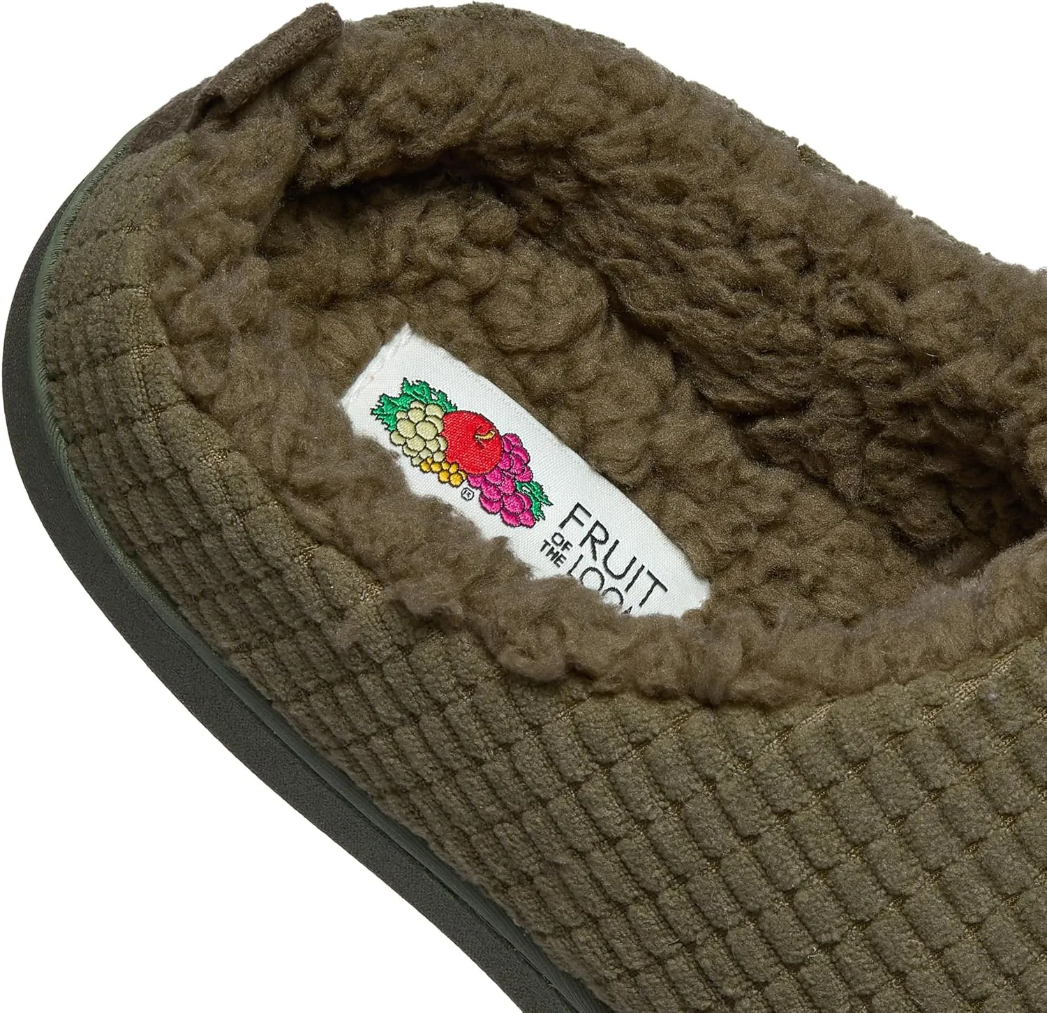 Fruit of the Loom Men's Fleece Waffle Clog - Comfortable, Memory Foam Sole, Indoor/Outdoor, Machine Washable