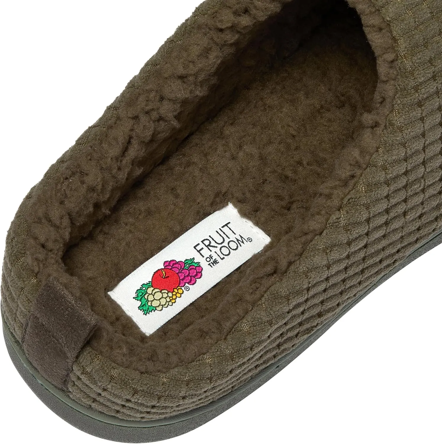 Fruit of the Loom Men's Fleece Waffle Clog - Comfortable, Memory Foam Sole, Indoor/Outdoor, Machine Washable