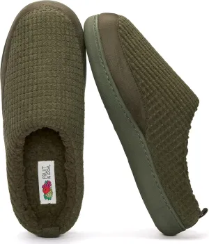 Fruit of the Loom Men's Fleece Waffle Clog - Comfortable, Memory Foam Sole, Indoor/Outdoor, Machine Washable