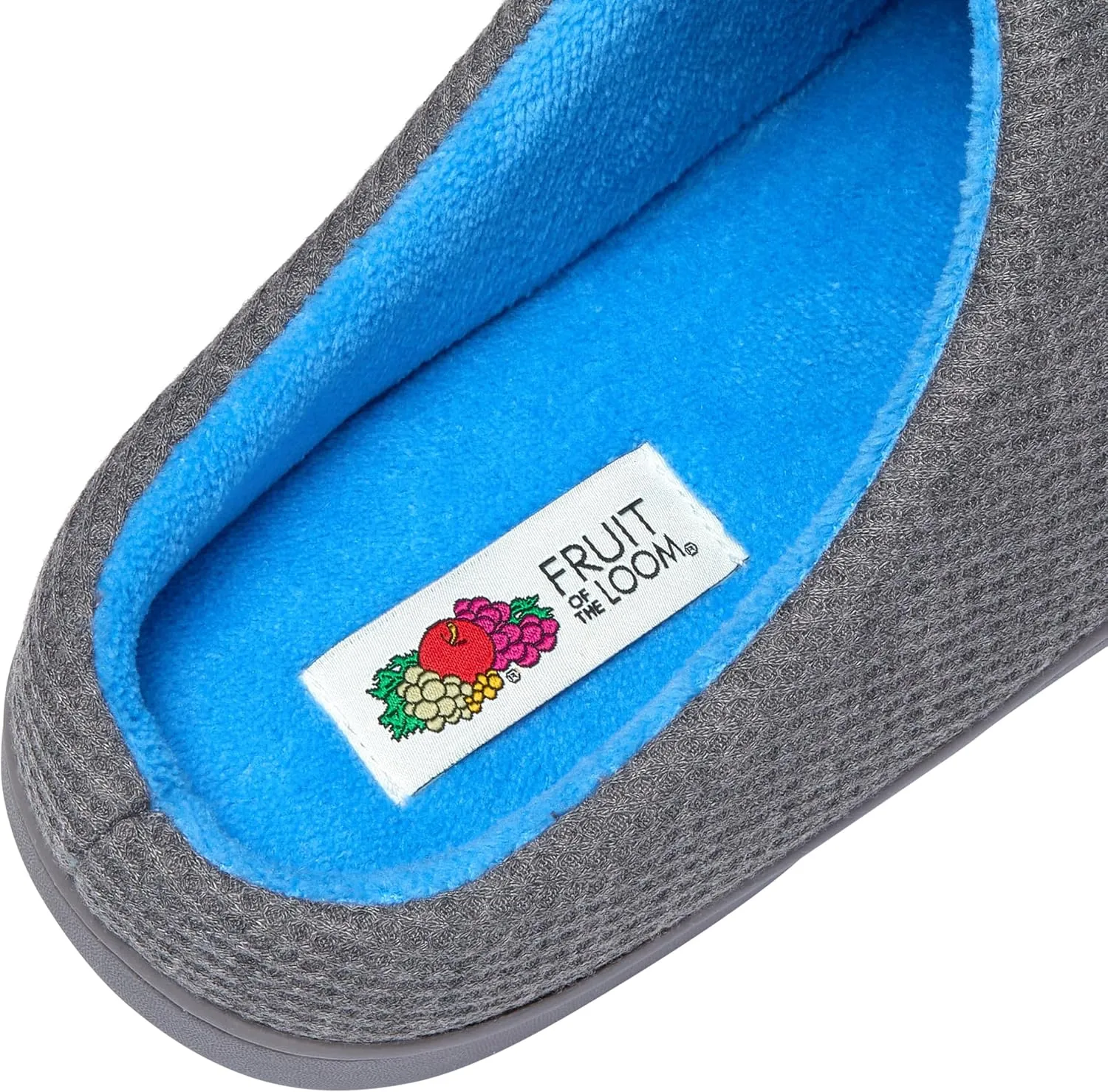 Fruit of the Loom Men's Ribbed Jersey Clog - Comfortable, Memory Foam Sole, Indoor/Outdoor, Machine Washable, Two-Tone