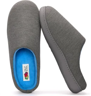 Fruit of the Loom Men's Ribbed Jersey Clog - Comfortable, Memory Foam Sole, Indoor/Outdoor, Machine Washable, Two-Tone