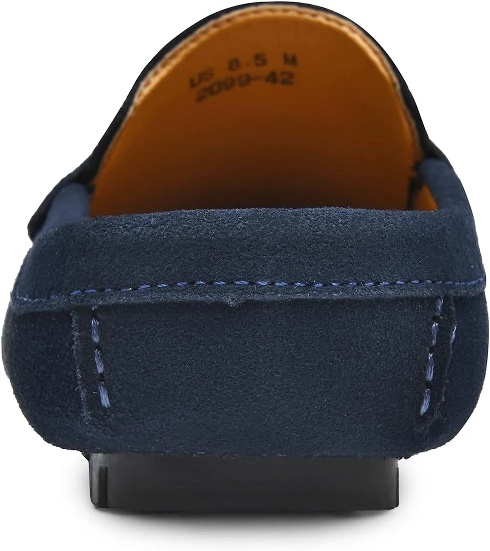 Go Tour Mens Handmade Suede Leather Mules Clog Slippers Breathable Leather Slip on Shoes Casual Loafers