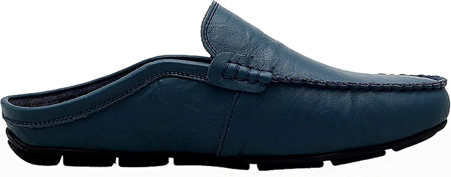 Go Tour Mens Mules Clog Slippers Breathable Punching Leather Slip on Shoes Casual Loafers