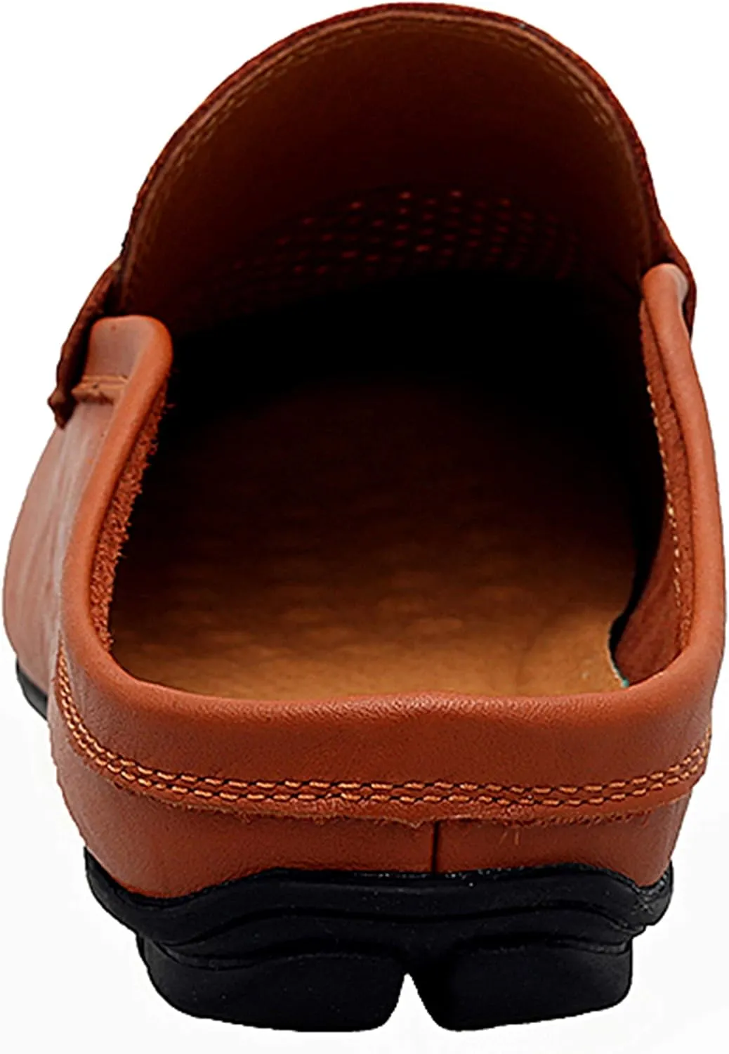 Go Tour Mens Mules Clog Slippers Breathable Punching Leather Slip on Shoes Casual Loafers