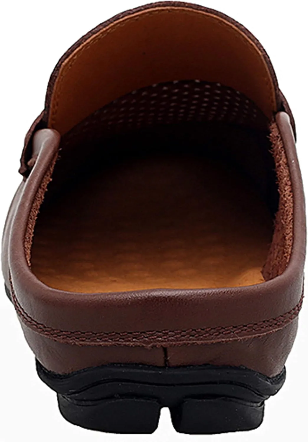 Go Tour Mens Mules Clog Slippers Breathable Punching Leather Slip on Shoes Casual Loafers