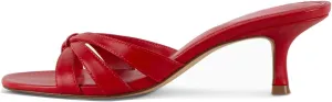 Goolita Women's Pearl Kitten Heels Flip Flops Open Round Toe Strappy Thong Slide Heeled Sandals Comfort Casual Party Mules Heels