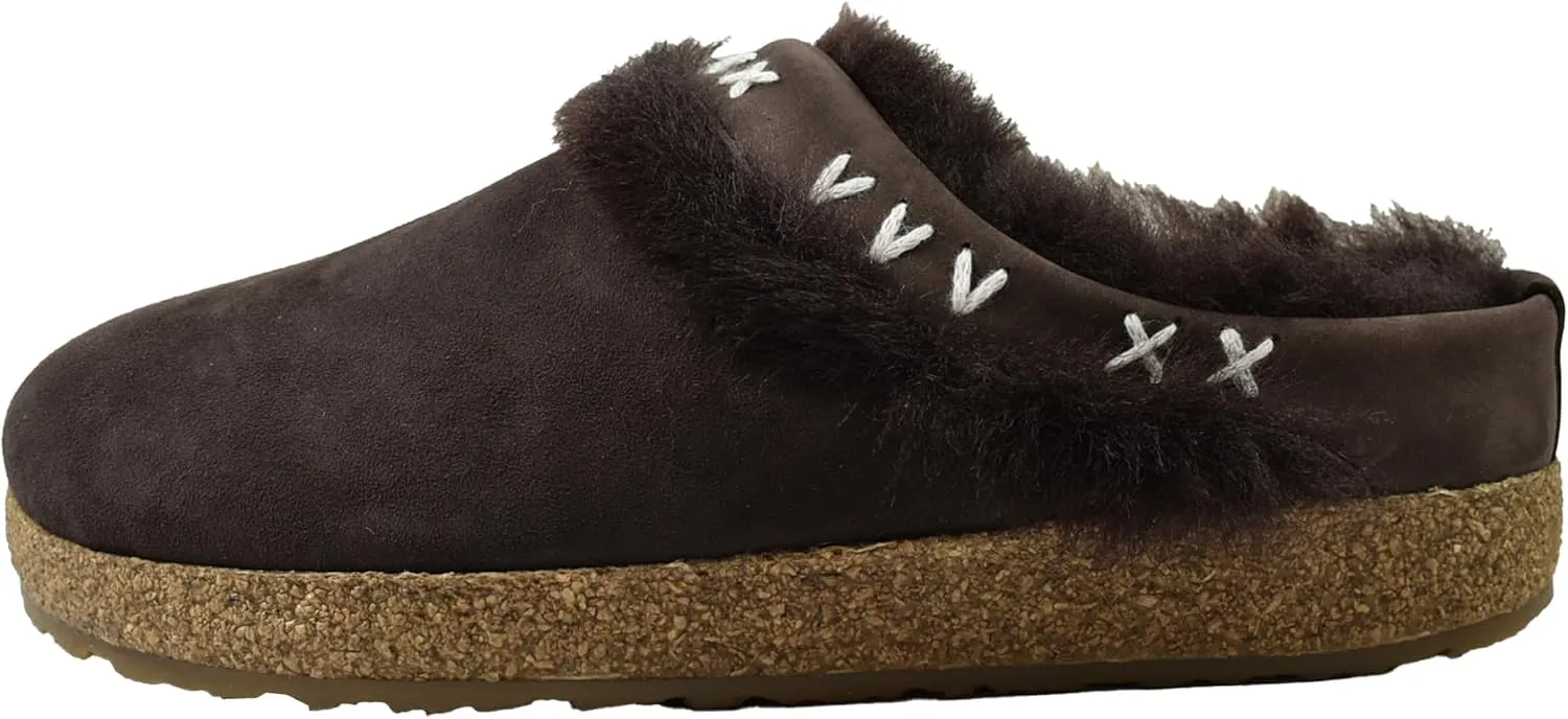 HAFLINGER Men's Shetland Lambskin Indoor/Outdoor Clogs Shoes