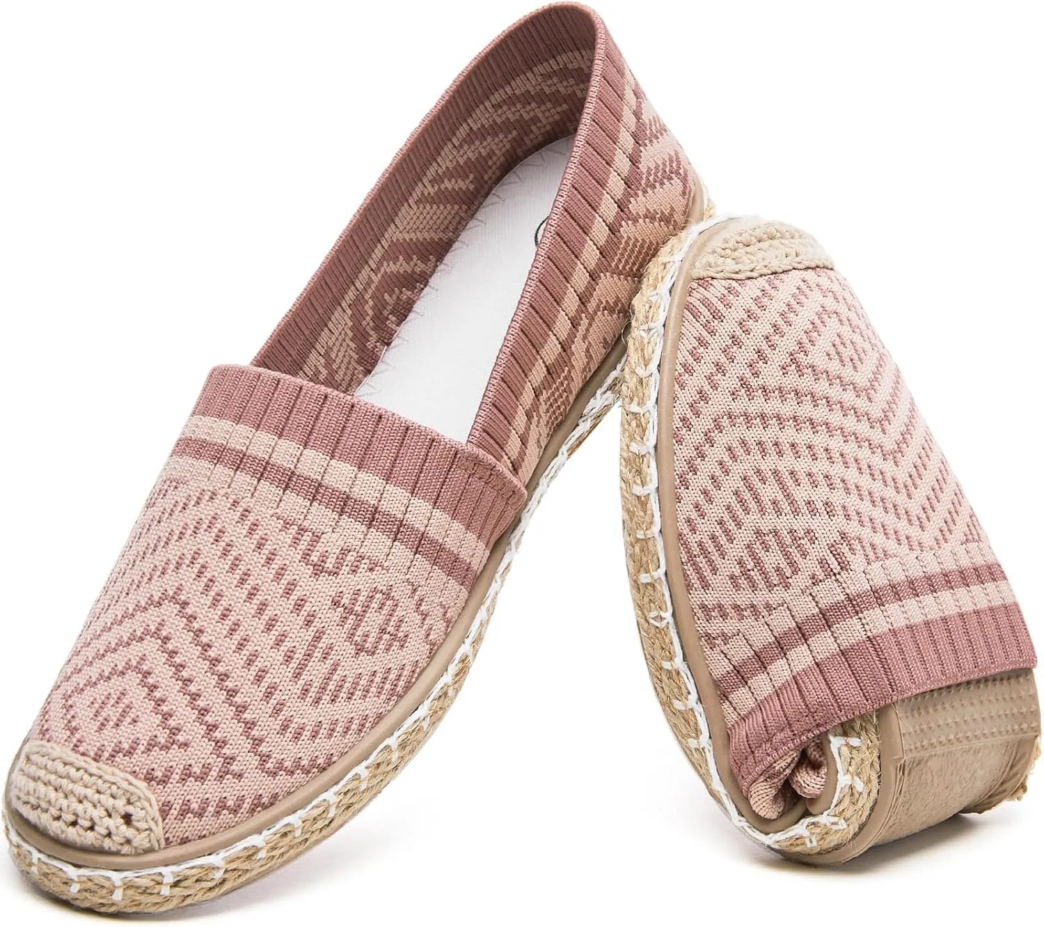 HEAWISH Ballet Flats for Women Loafer Slip on Shoes,Breathable Womens Shoes Dressy Casual Espadrilles for Women Rope Loafer Flats