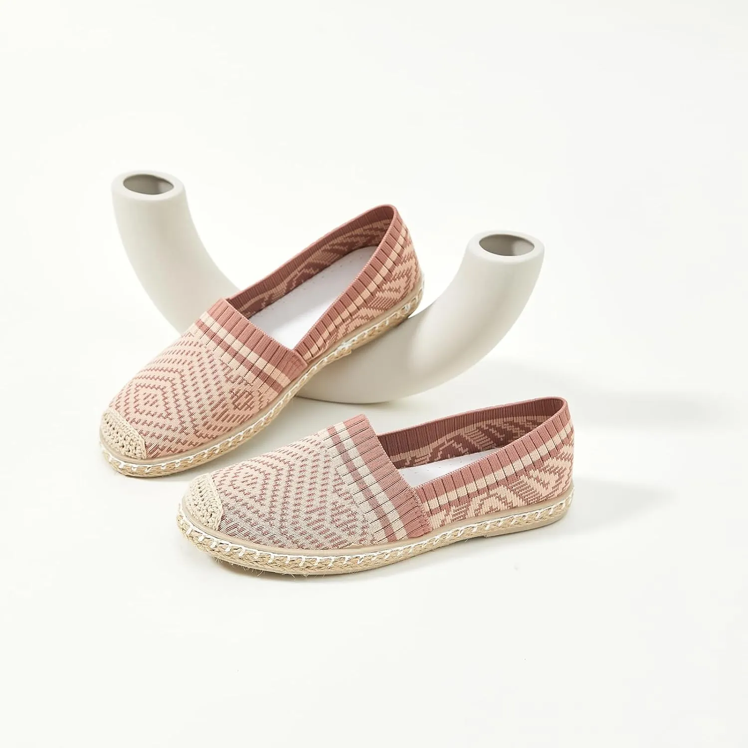 HEAWISH Ballet Flats for Women Loafer Slip on Shoes,Breathable Womens Shoes Dressy Casual Espadrilles for Women Rope Loafer Flats