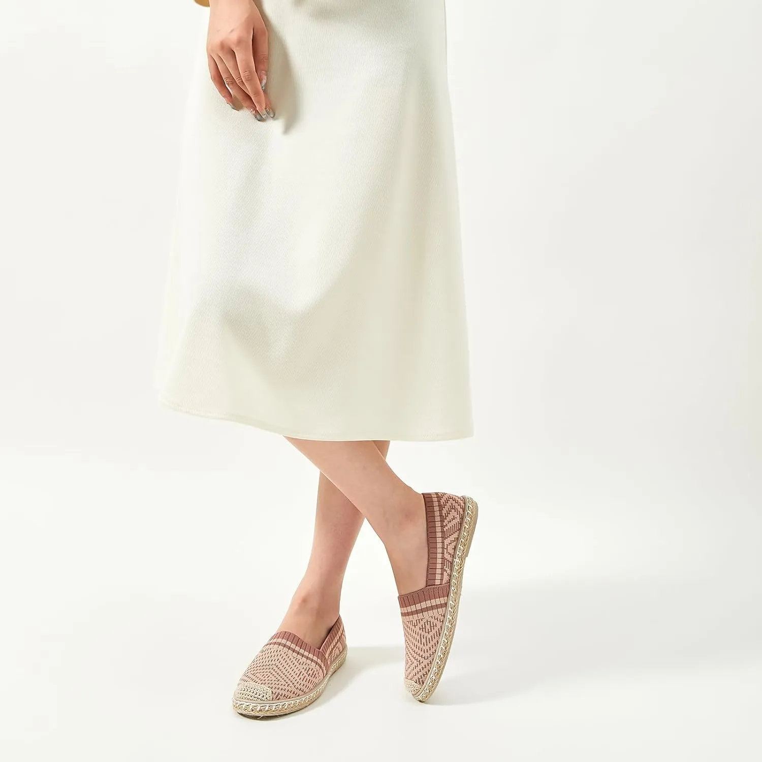 HEAWISH Ballet Flats for Women Loafer Slip on Shoes,Breathable Womens Shoes Dressy Casual Espadrilles for Women Rope Loafer Flats