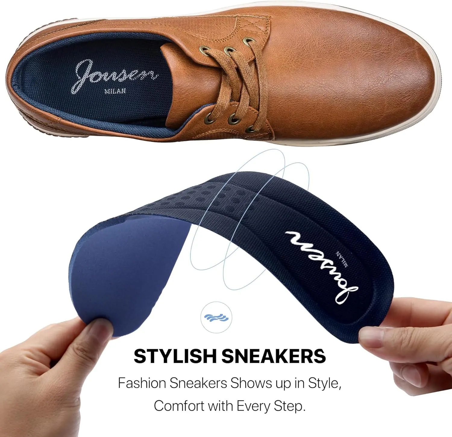 Jousen Men's Fashion Sneakers Classic Retro Casual Shoes for Men Breathable Business Dress Sneaker