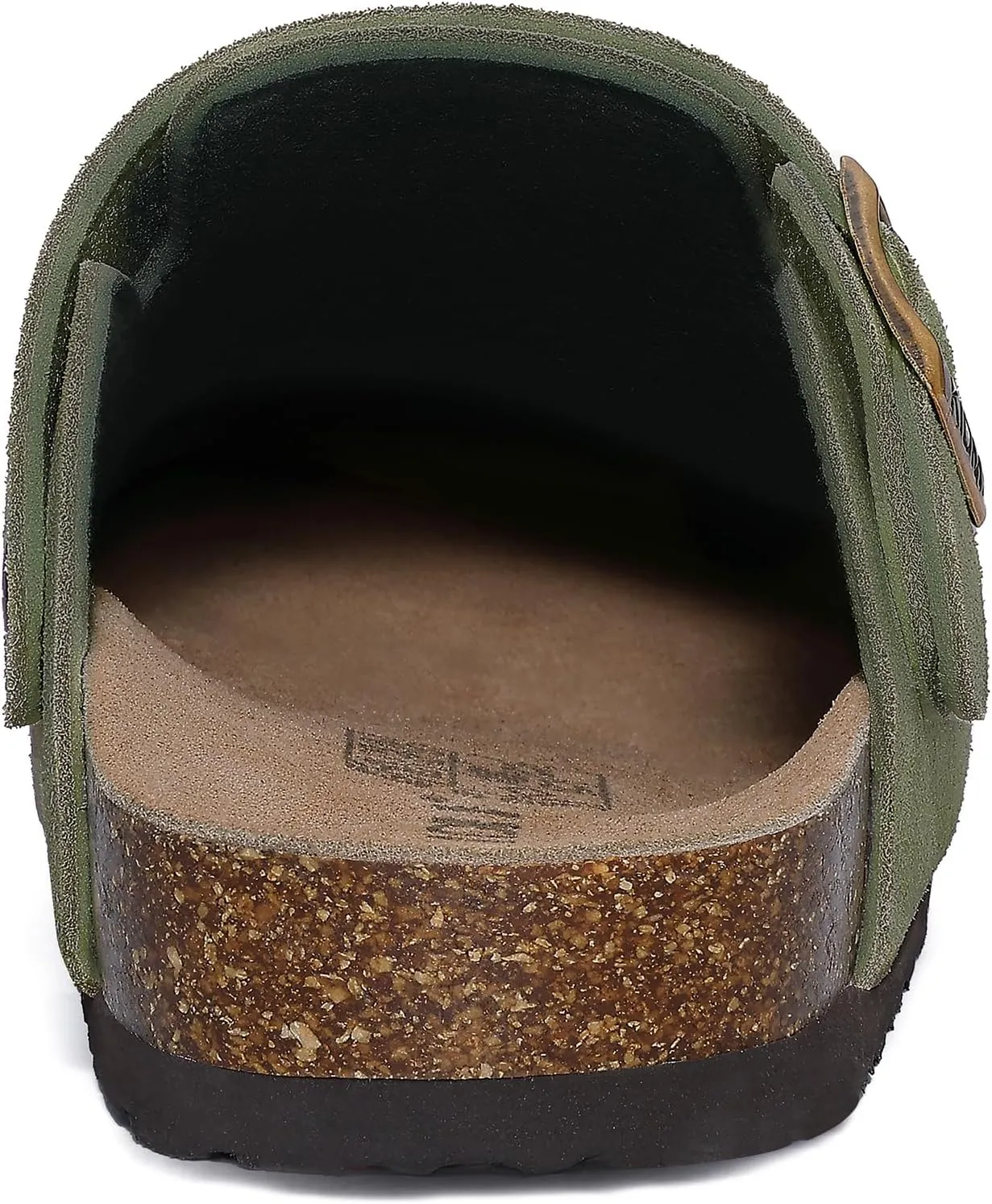 KIDMI Women's Suede Clogs with Adjustable Strap Cork Footbed Leather Mules Slip on Potato Shoes