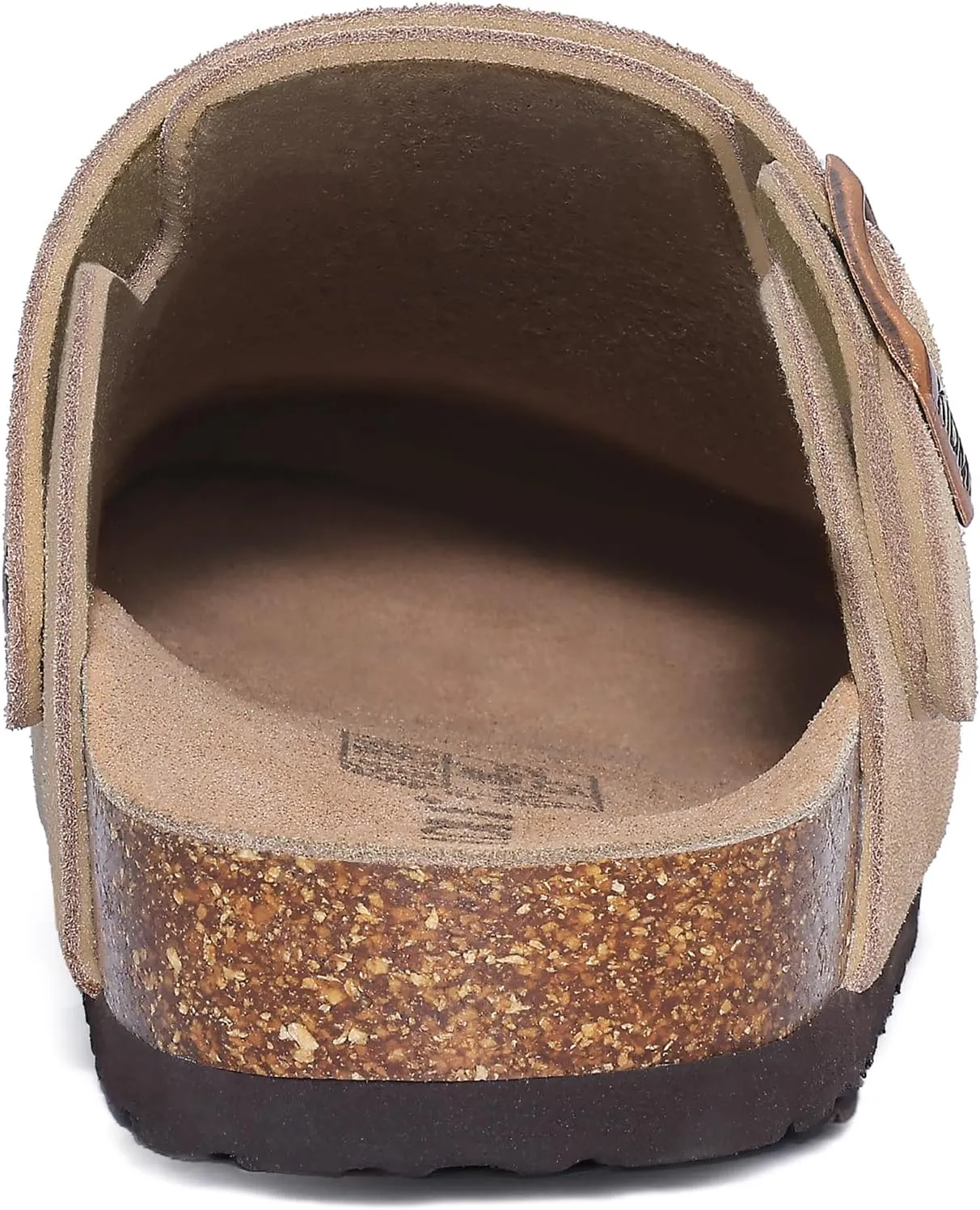KIDMI Women's Suede Clogs with Adjustable Strap Cork Footbed Leather Mules Slip on Potato Shoes