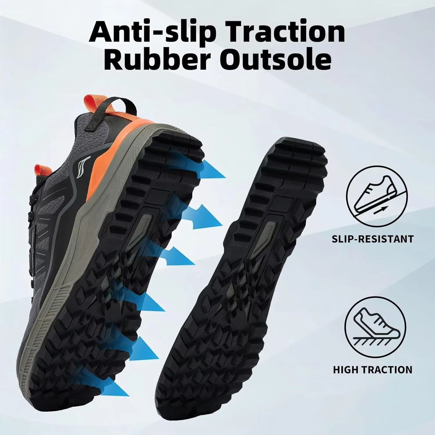 Lamincoa Wide Men's Sneakers Hiking Walking Lightweight Breathable Shoe Non-Slip Outdoor Sports Trail Running Tennis Sneaker