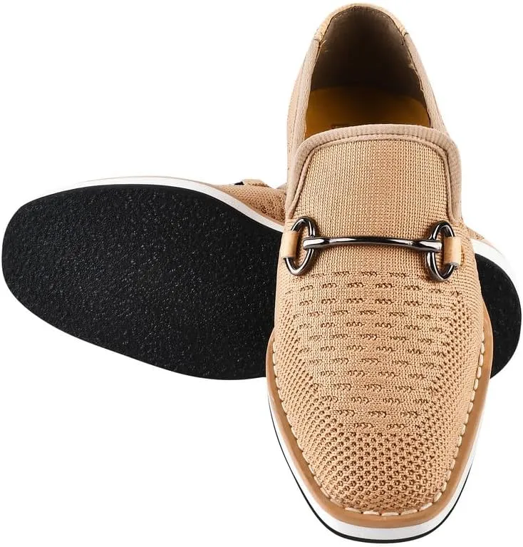 LIBERTYZENO Boys Lizard Print Textile & Leather Kids Slip on Dress Loafer Shoes for Easter Gift