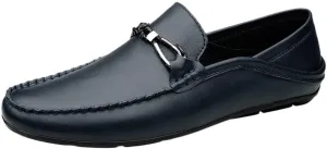 Loafers for Men Round Toe Leather Loafer Shoes Flexible Comfortable Lightweight Wedding Slip-on