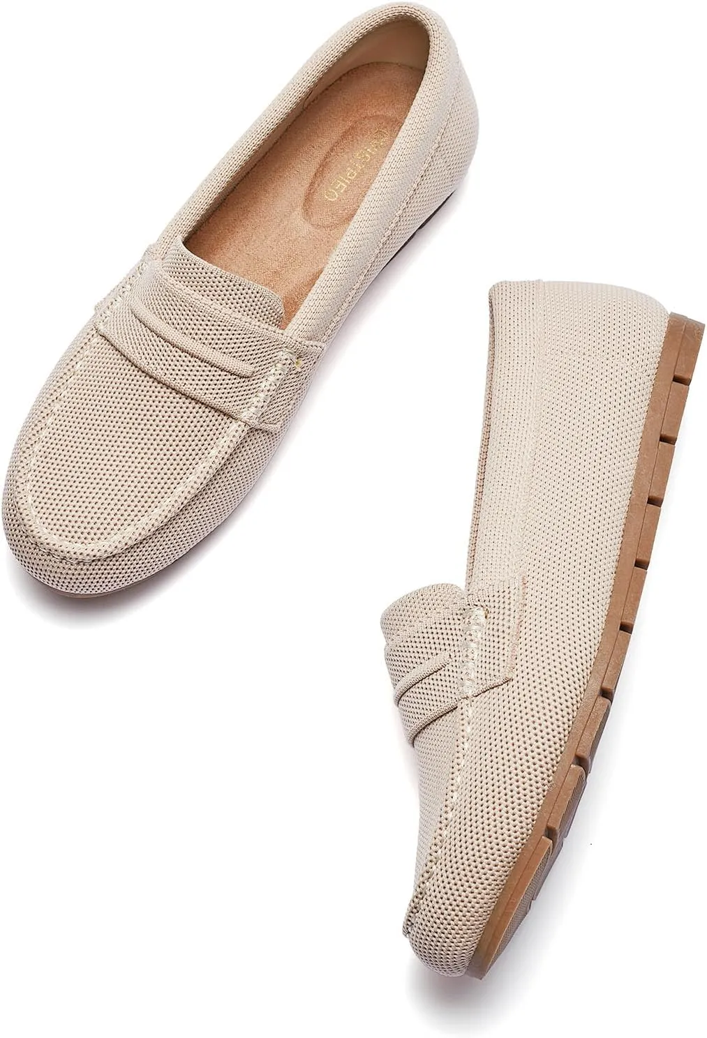 Loafers for Women Comfortable Dressy Casual Work Flats Lightweight & Breathable Slip On Walking Shoes Knit