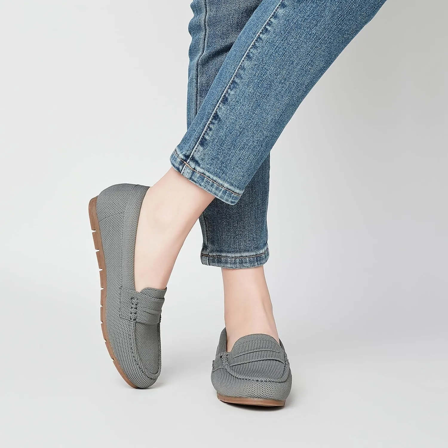 Loafers for Women Comfortable Dressy Casual Work Flats Lightweight & Breathable Slip On Walking Shoes Knit