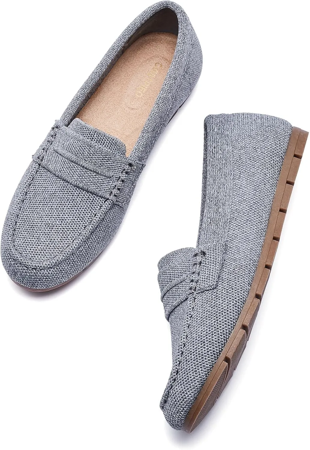 Loafers for Women Comfortable Dressy Casual Work Flats Lightweight & Breathable Slip On Walking Shoes Knit