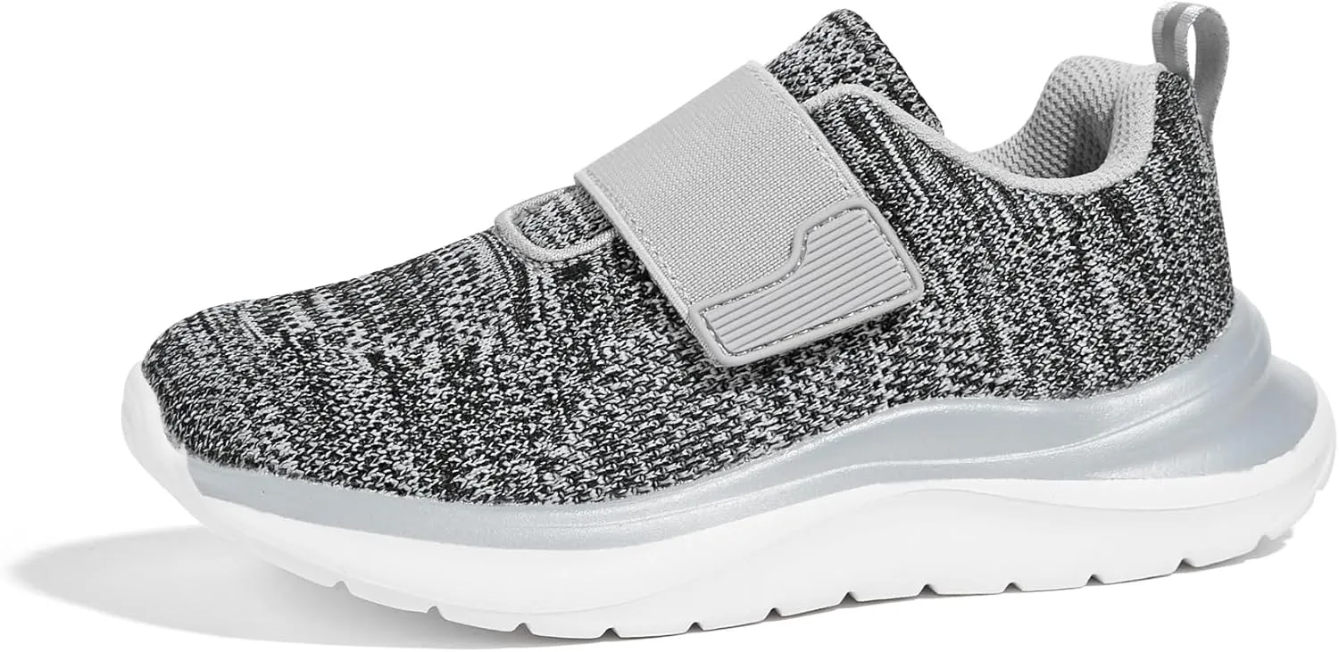 LUCKY STEP Boys Girls Tennis Shoes Kids Unisex Walking Running School Athletic Hook and Loops Strap Breathable for Toddler/Little Kid/Big Kid