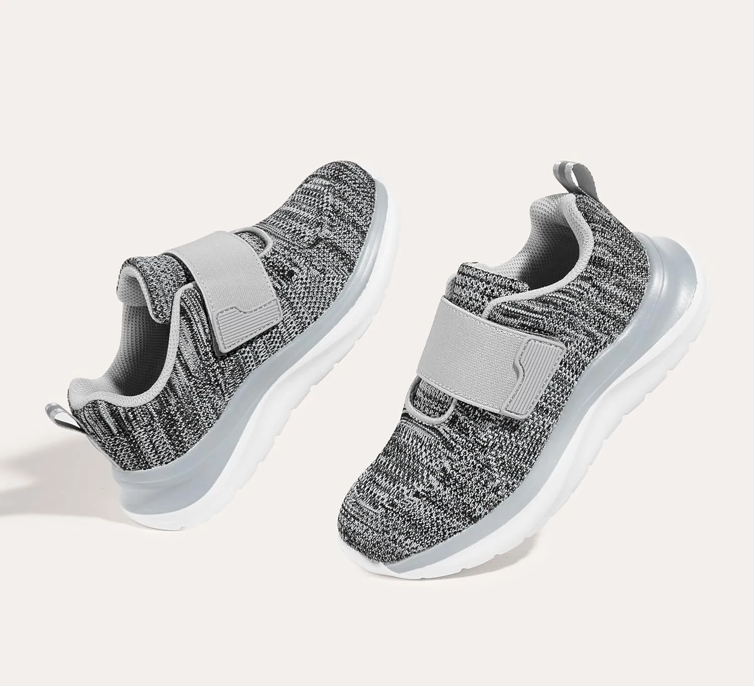 LUCKY STEP Boys Girls Tennis Shoes Kids Unisex Walking Running School Athletic Hook and Loops Strap Breathable for Toddler/Little Kid/Big Kid