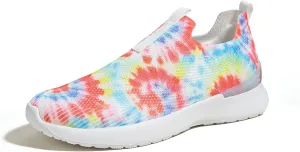 LUCKY STEP Women 's Mesh Slip on Walking Shoes Elastic Sock Comfortable Breathable Lightweight Fashion Sneaker