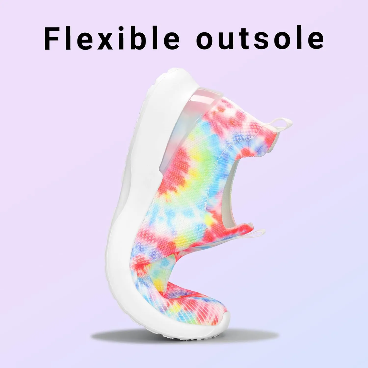LUCKY STEP Women 's Mesh Slip on Walking Shoes Elastic Sock Comfortable Breathable Lightweight Fashion Sneaker