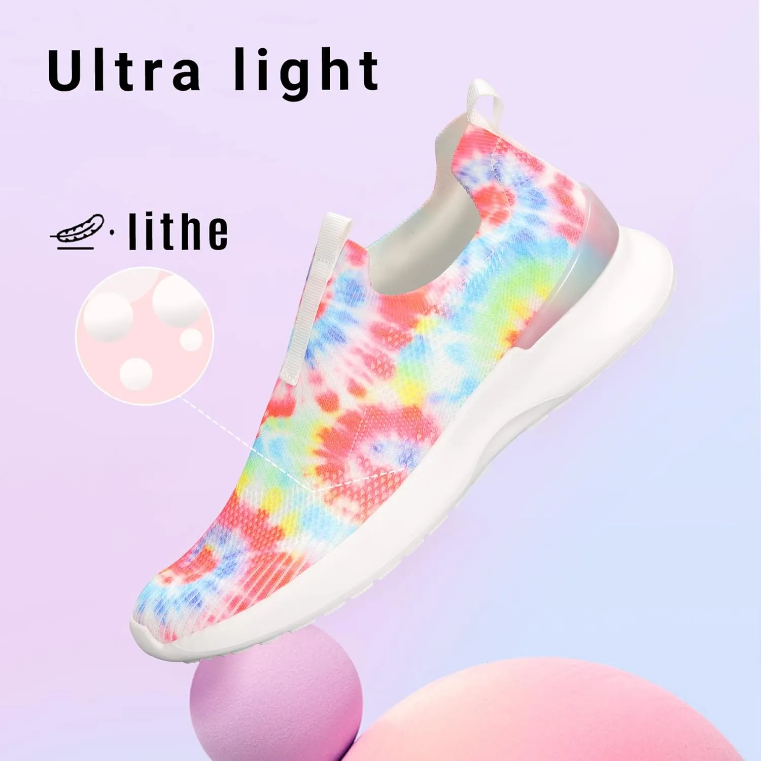 LUCKY STEP Women 's Mesh Slip on Walking Shoes Elastic Sock Comfortable Breathable Lightweight Fashion Sneaker