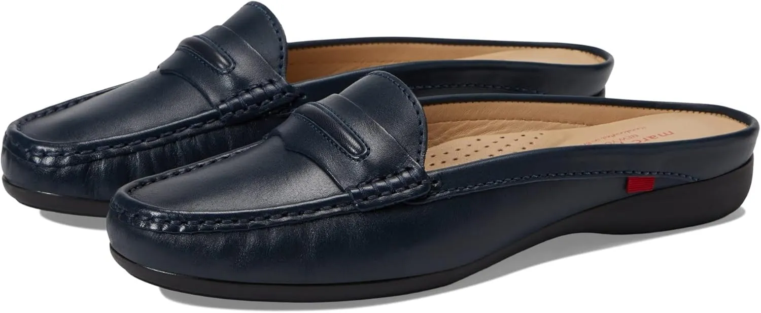 Marc Joseph New York Women's Leather Made in Brazil Luxury Mule Slide with Penny Detail