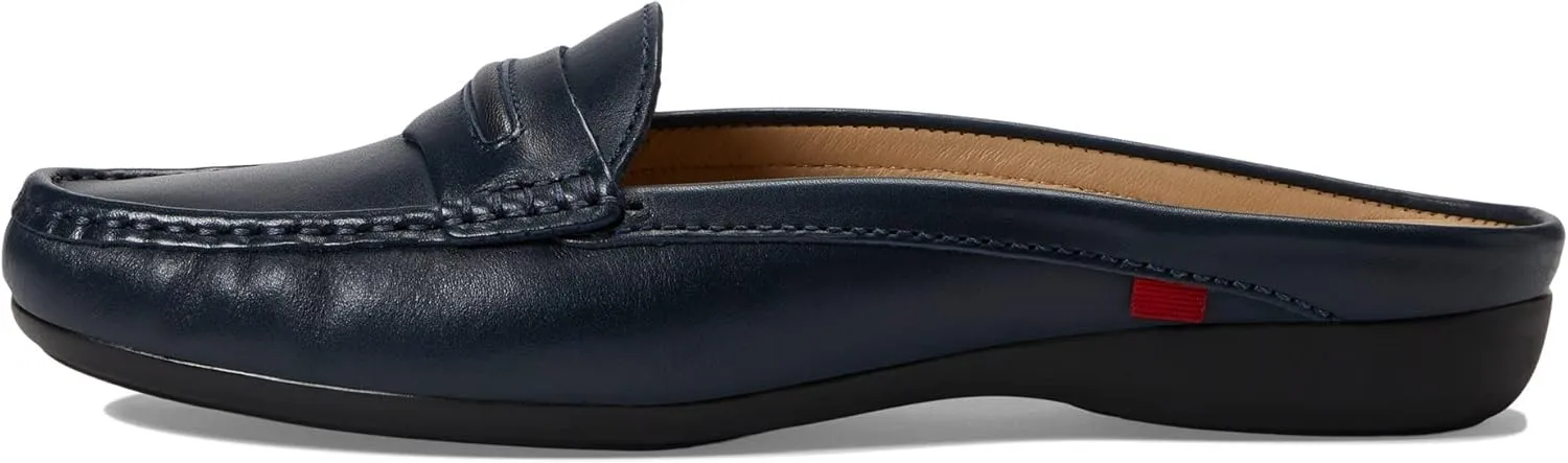 Marc Joseph New York Women's Leather Made in Brazil Luxury Mule Slide with Penny Detail