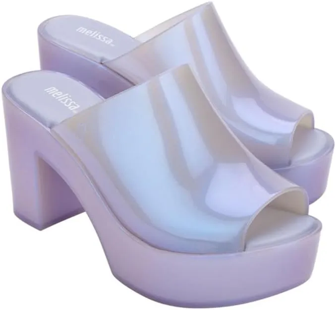 Melissa Mule Heel Collection - Fashion Sandal for Women - Iridescent Comfortable Mule Style - High-Shine Upper with Bubblegum Scent - Chic and Sophisticated