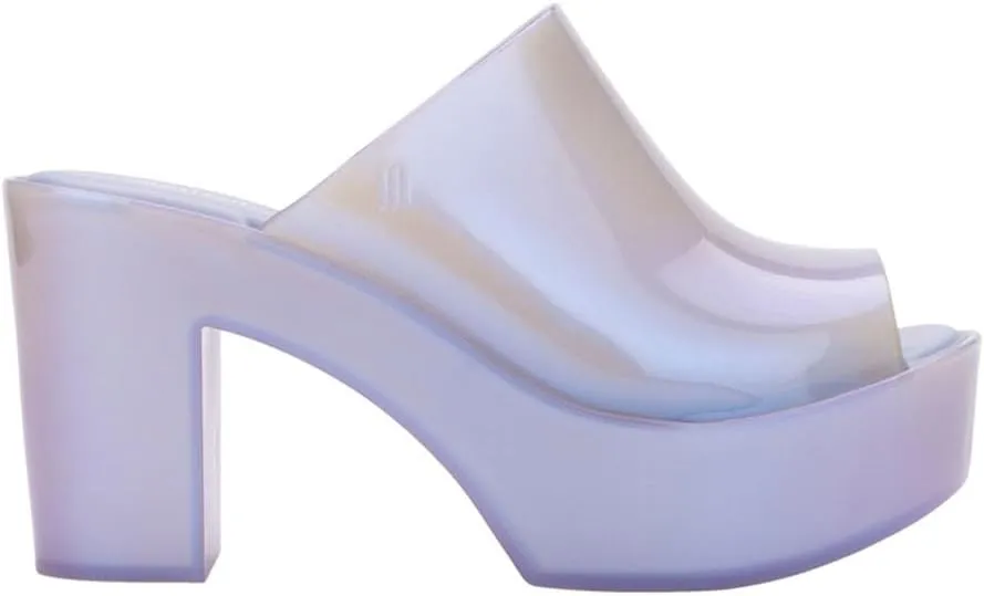 Melissa Mule Heel Collection - Fashion Sandal for Women - Iridescent Comfortable Mule Style - High-Shine Upper with Bubblegum Scent - Chic and Sophisticated