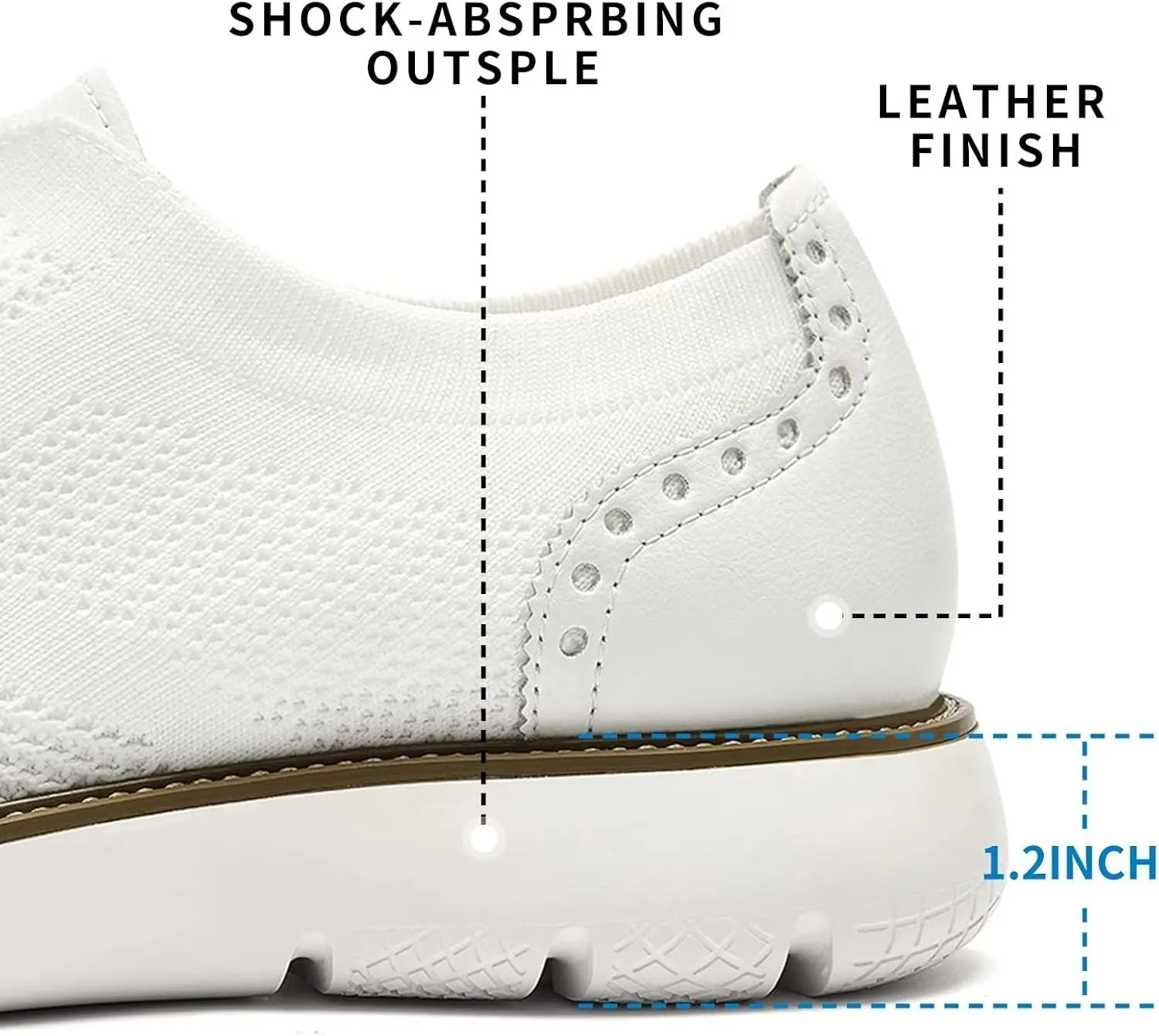 Men's Casual Sneakers Dress Shoes - Comfort Dress Sneakers Mesh Knit Lightweight Breathable Formal Oxford Business Shoes
