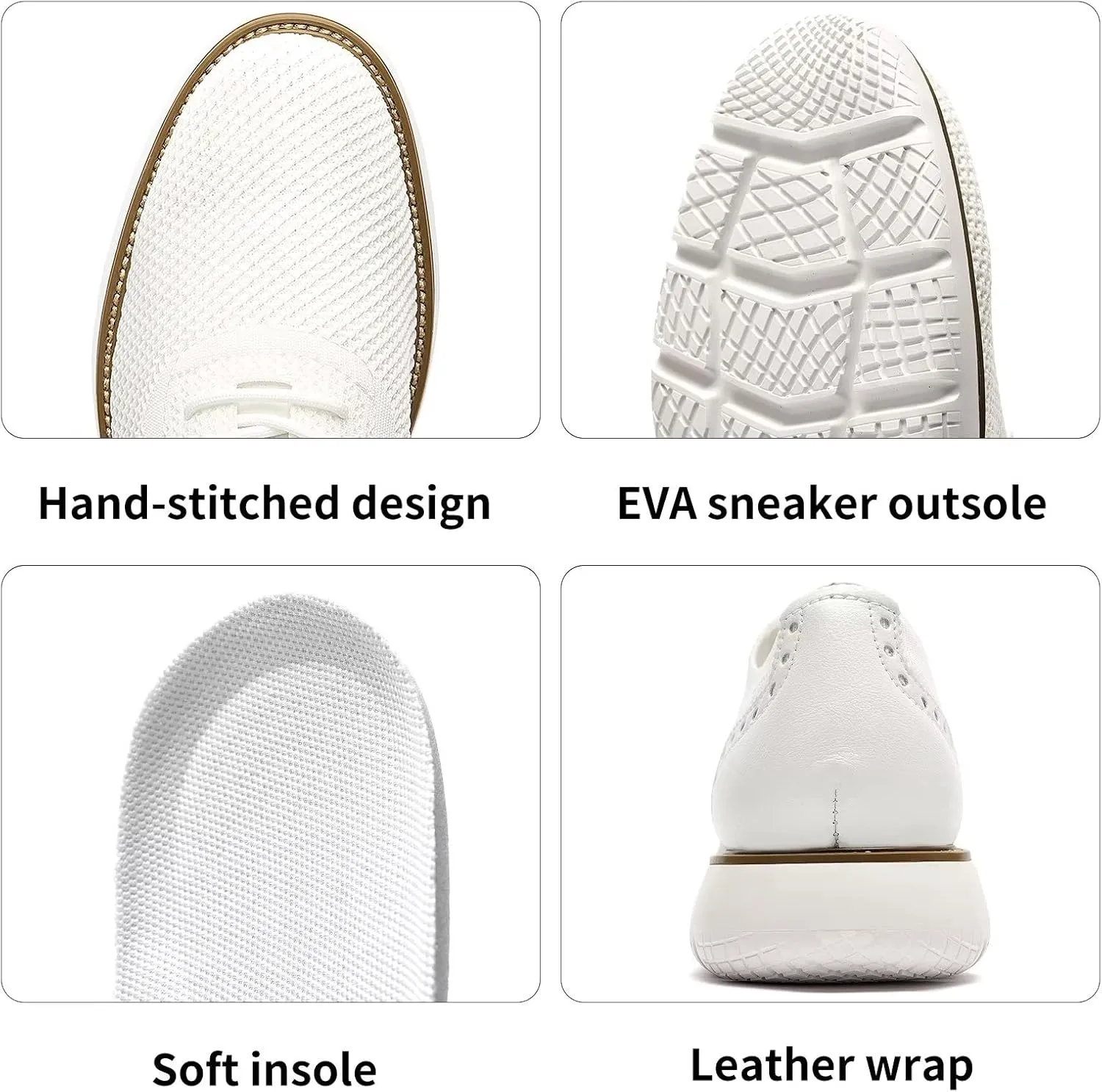 Men's Casual Sneakers Dress Shoes - Comfort Dress Sneakers Mesh Knit Lightweight Breathable Formal Oxford Business Shoes