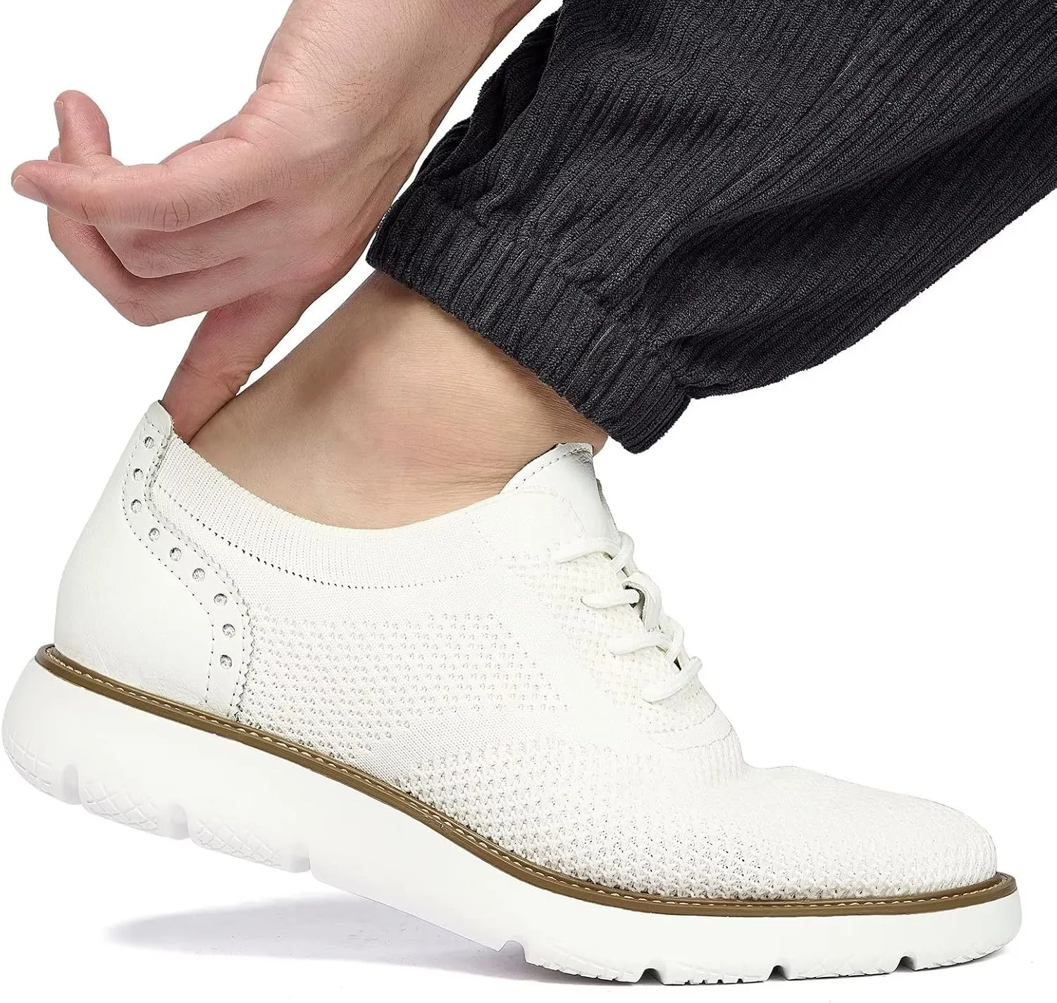 Men's Casual Sneakers Dress Shoes - Comfort Dress Sneakers Mesh Knit Lightweight Breathable Formal Oxford Business Shoes
