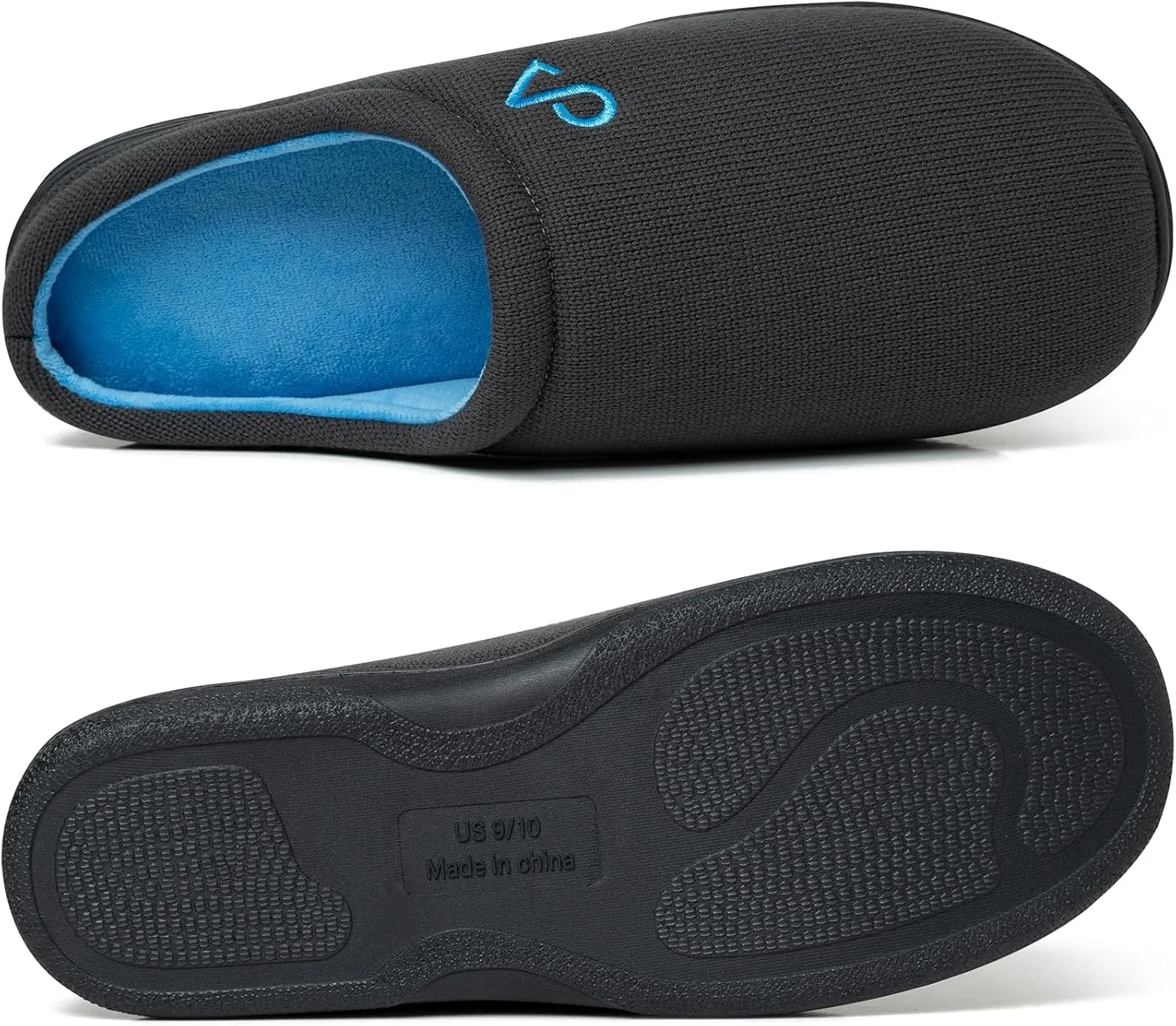 Men's Cozy House Slippers Indoor Shoes Memory Foam Insoles & Rubber Soles