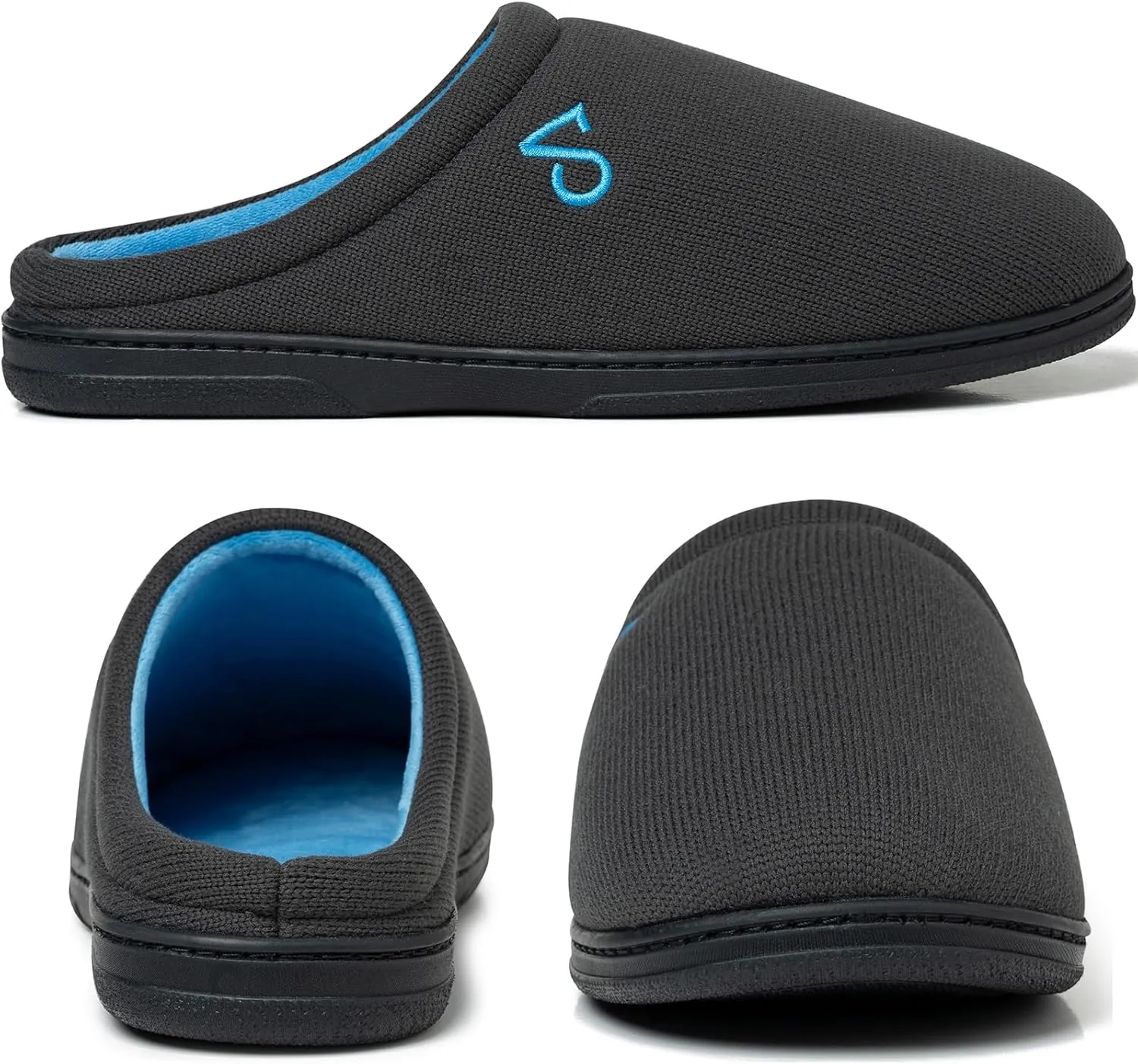 Men's Cozy House Slippers Indoor Shoes Memory Foam Insoles & Rubber Soles